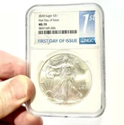 2020 American Silver Eagle S$1 First Day Of Issue NGC MS70 Black Holder