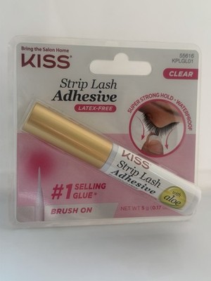 Kiss Strip Lash Adhesive Clear Latex-Free Brush-On Aloe Super Strong Hold
