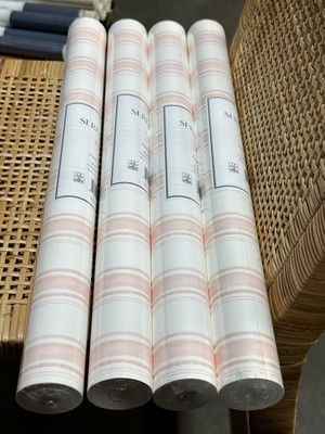 NEW Serena & Lily Acadia Stripe Wallpaper-Pink Sand
