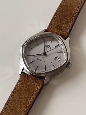 Vintage Arctos Quartz Watch 1970s Cushion Case Stainless Steel Edelstahl Uhr 