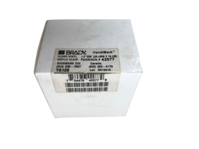 BRADY HandiMark 42077 Clear Vinyl Label Tape / 1.0'' X 50'(25.4MM X 15.2M)