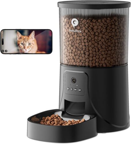Automatic Cat Feeder w Camera 2.4GHz APP Controlled Cat Food Dispenser HD Video