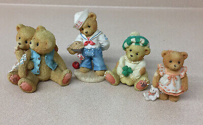 Lot of 4 Cherished Teddies Teddy Bear Figurines Seth Sara Lot of 4 Cherished Teddies Teddy Bear Figurines Seth Sara
