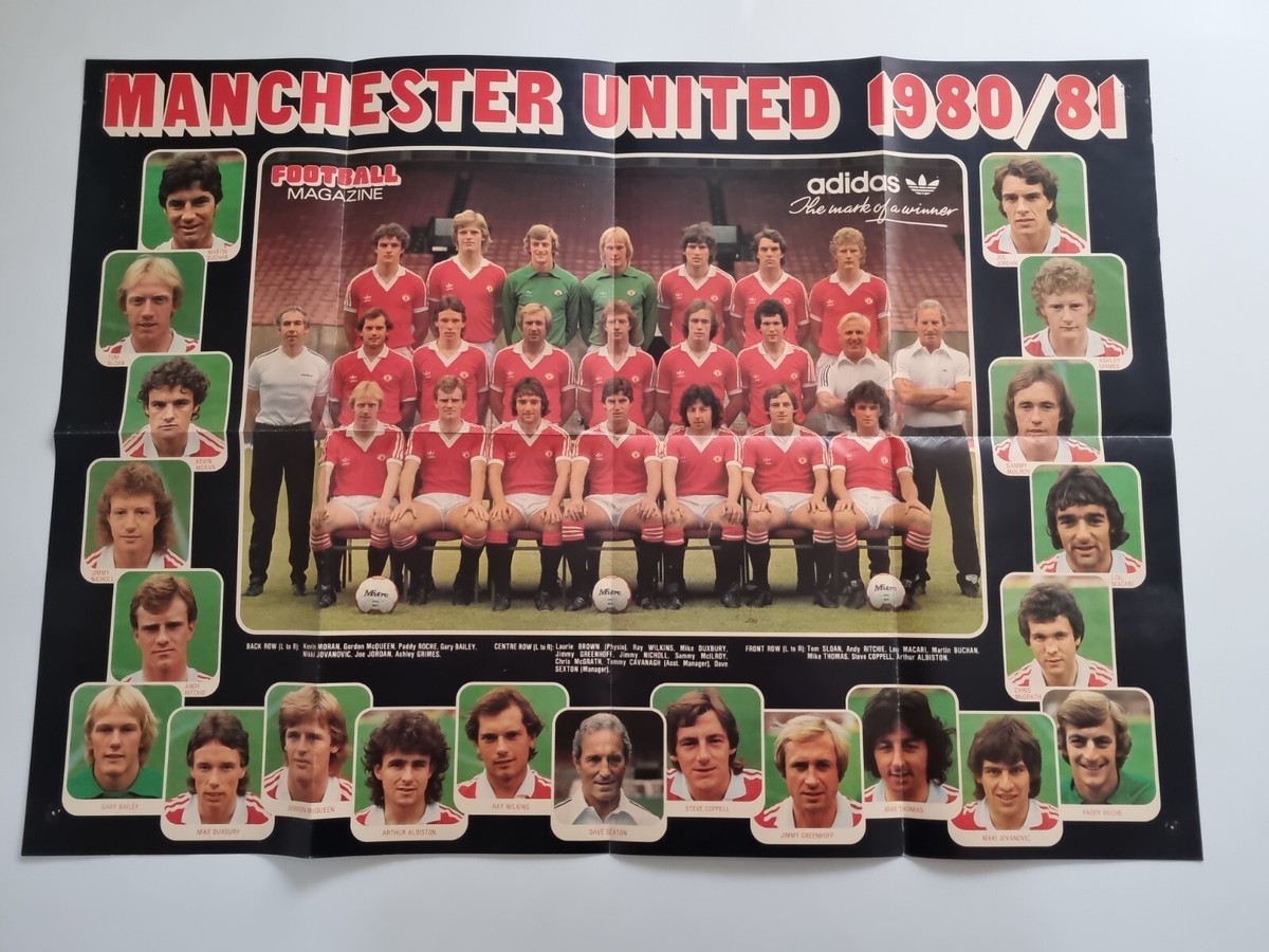 Original Adidas Manchester united 1980/81 football soccer vintage