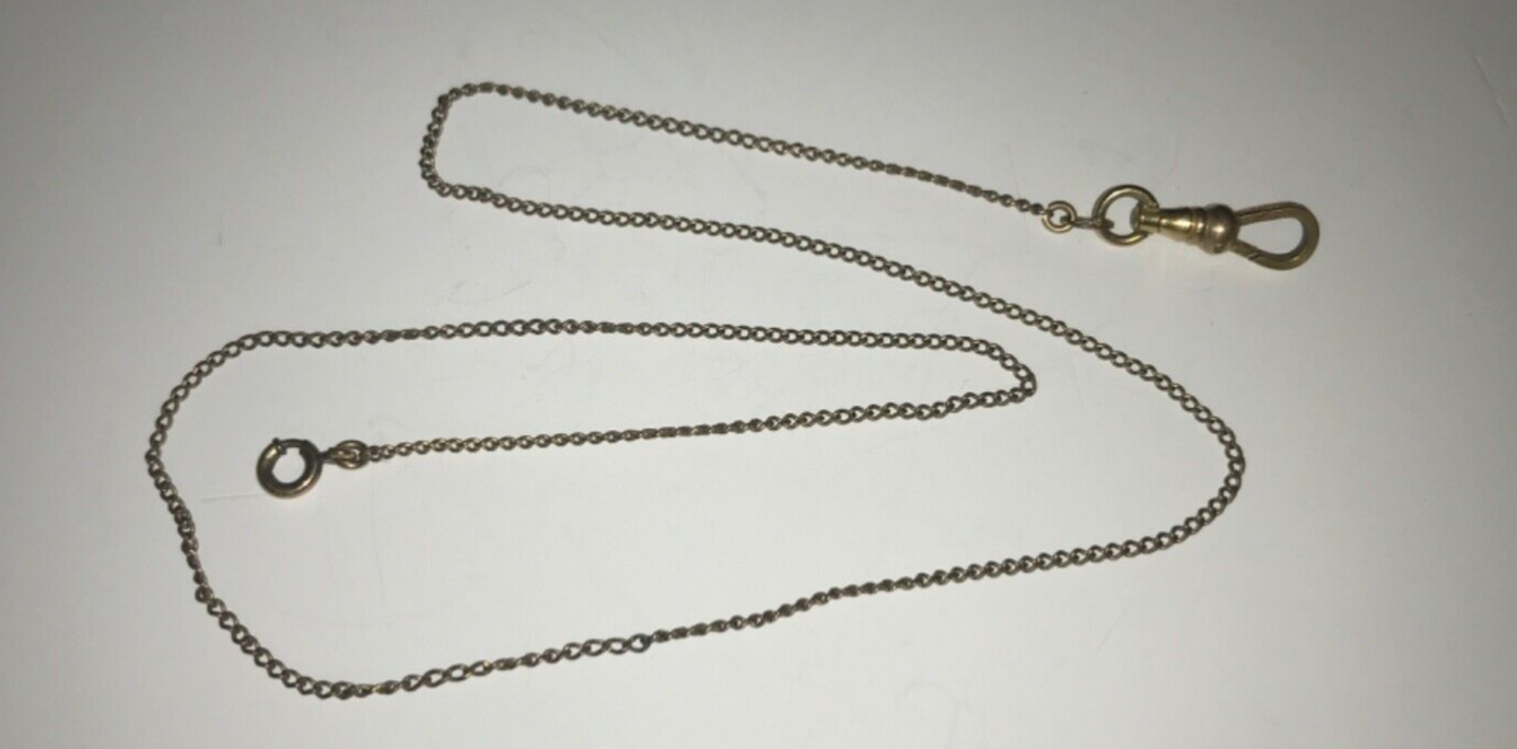 Vintage 14k Gold Filled Pocket Watch Fob Chain 19” long swivel lobster clasp