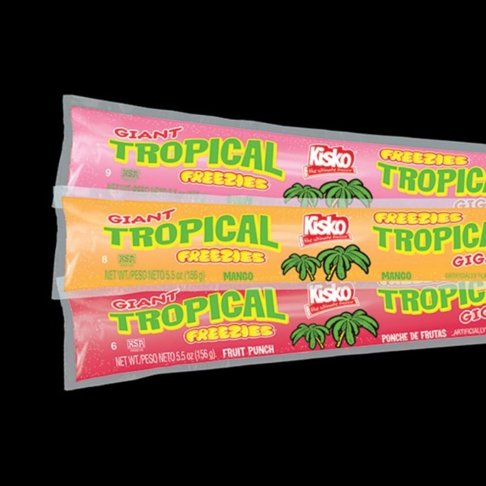 Kisko Giant Tropical Freezies Ice Pops, 5.5 Oz Tube, 50 Count eBay
