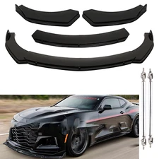 For Chevy Camaro SS ZL1 Front Bumper Lip Splitter Spoiler Body Kit Glossy Black