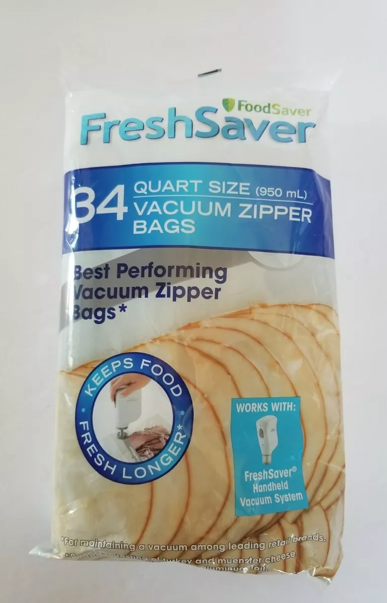 FoodSaver Reusable Quart Vacuum Zipper Bags, for Use with