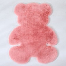 Pink Bear Shaped Rug Super Soft Carpet Modern Kid Bedroom Anti skid mat Fluffy