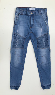 NXP NENA & PAESADENA Biker Cuffed Destroy Jeans Size W30 L29