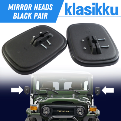 2pcs TOYOTA LAND CRUISER FJ40 FJ45 BJ40 BJ42 HJ45 IRROR HEADS BLACK PAIR