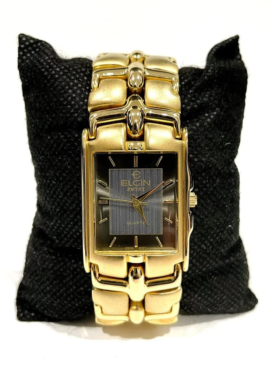 ELGIN Swiss FLS150 040 5 Jewels Quartz Gold Tone Men s Watch New Battery