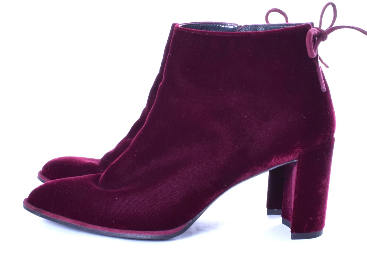 Stuart weitzman red velvet best sale boots