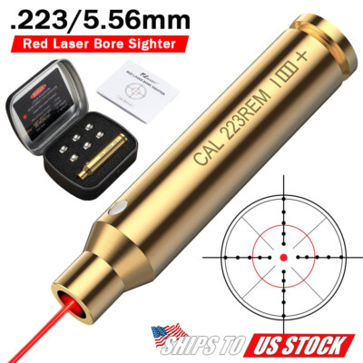 Hunting Bore Sighter Sight .223/5.56mm Cartridge Red Laser Boresighter with Case
