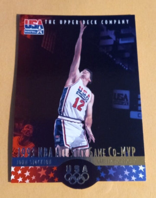 1996 Upper Deck USA Olympic Die-Cut John Stockton All-Star MVP #37 JS1