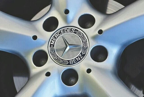 4x Mercedes-Benz Abdeckung Nabenkappe Nabendeckel 75mm Radkappen Schwarz/Chrom - Bild 6 von 6