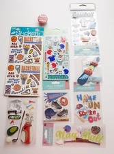 Lot of 8 NEW Packs Sports Themed Stickers for Scrapbooks or Other Crafts  Bonus