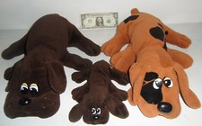 3 Vintage Pound Puppies Plush Dogs Family Lot Tonka 1985 2 Large 1 Small Mom Dad