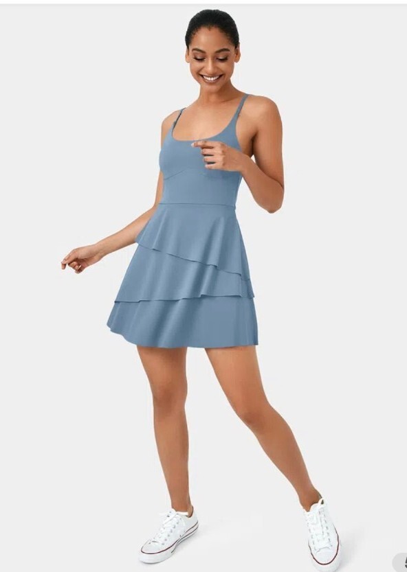 Halara Selene Active Dress with Built-in Shorts Workout (L) Dusty