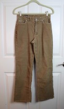 VTG Women's Lands' End Tan Camel Straight Leg Corduroy Pants Stretch Size 6 Reg