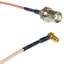 RG316 BNC FEMALE SM BULKHEAD to SMB MALE ANGLE RF Cable Rapid-SHIP LOT