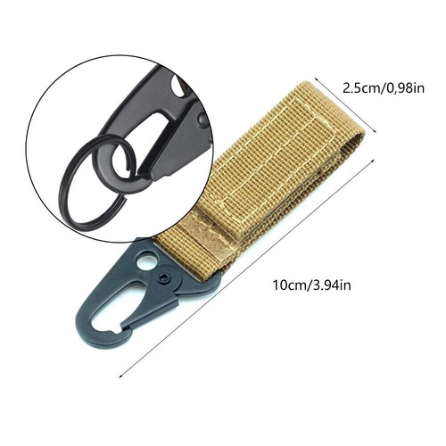 Key Holder for Duty Belt Tactical Molle Webbing Metal Carabiner Clip Keychain - Picture 12 of 38