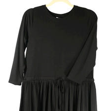 J Jill Little Black Dress Size Small Petite Pleated Bottom Drawstring Waist PS