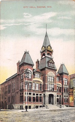 Racine Wisconsin Stadt Halle ~ S Hinten Knox Publiziert Postkarte 1910s