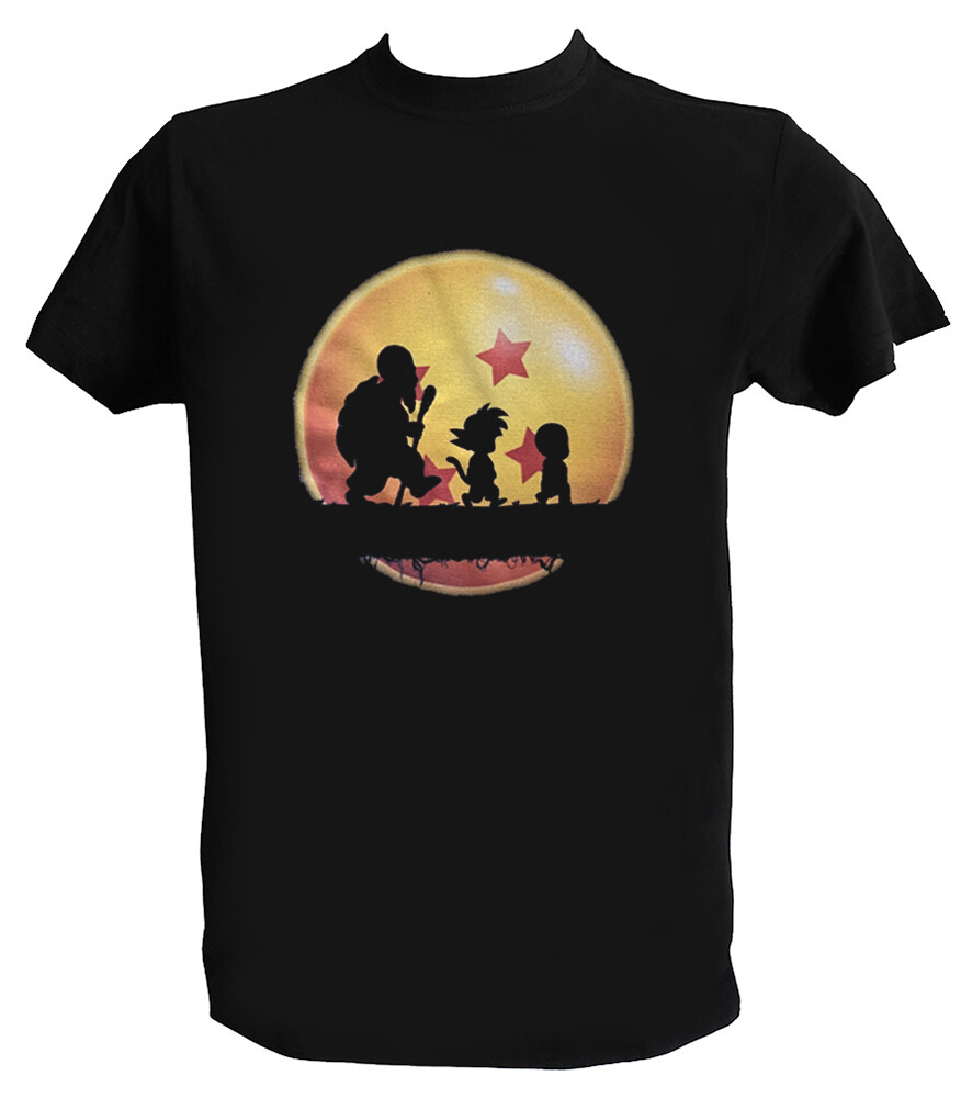 T shirt Son Goku Uomo Bambino Primitive Krilin Muten Roshi Maglietta DBZ Anime