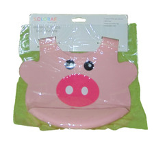 Kolorae Pink Pig Silicone Bib New Dishwasher Safe