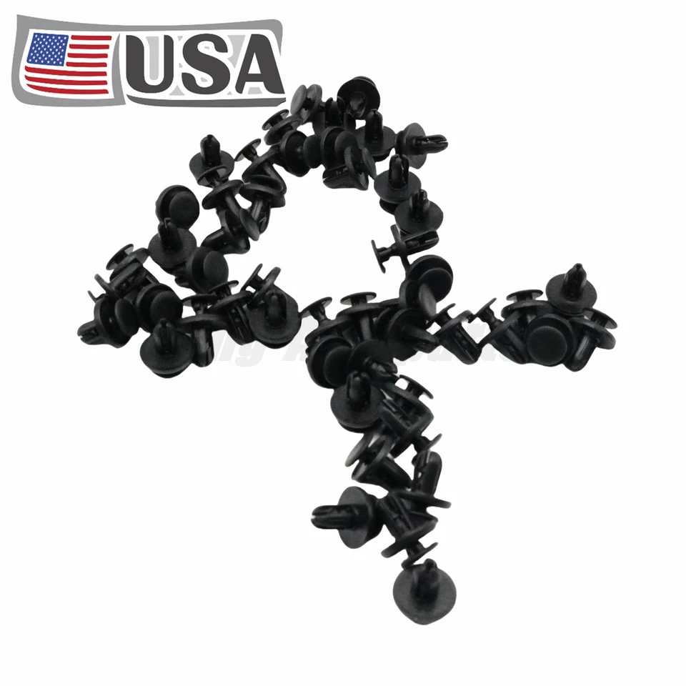 50Pcs Bumper Fender Liner Push Clips Fit 1997-2024 Mitsubishi 1998-2024 Subaru Foto 3 de 4