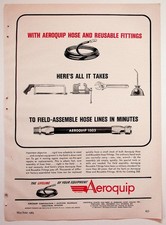 Aeroquip Vintage 1964 Magazine Ad Hose Fittings Tools Industrial Print