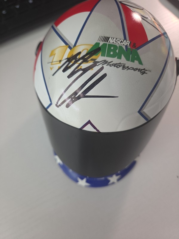 Nascar MBNA Autographed Mini Helmet Signed By Biffle And Carl Edwards