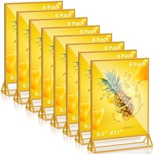 Acrylic Sign Holder 8.5x11 Clear Acrylic Frames Display Stand Double Sided Ta...