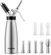 Professional Aluminum Whipped Cream Dispenser - 500 Ml/1 Pint,Leak-Free Whipped