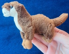 Mini Brown Otter Plush 3.5"x6" Zoo Stuffed Animal HTF RARE