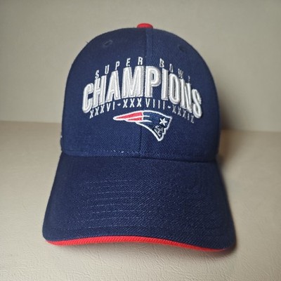 New England Patriots 3 Time Super Bowl Champion 36 38 39 Blue Strap Back Hat EX
