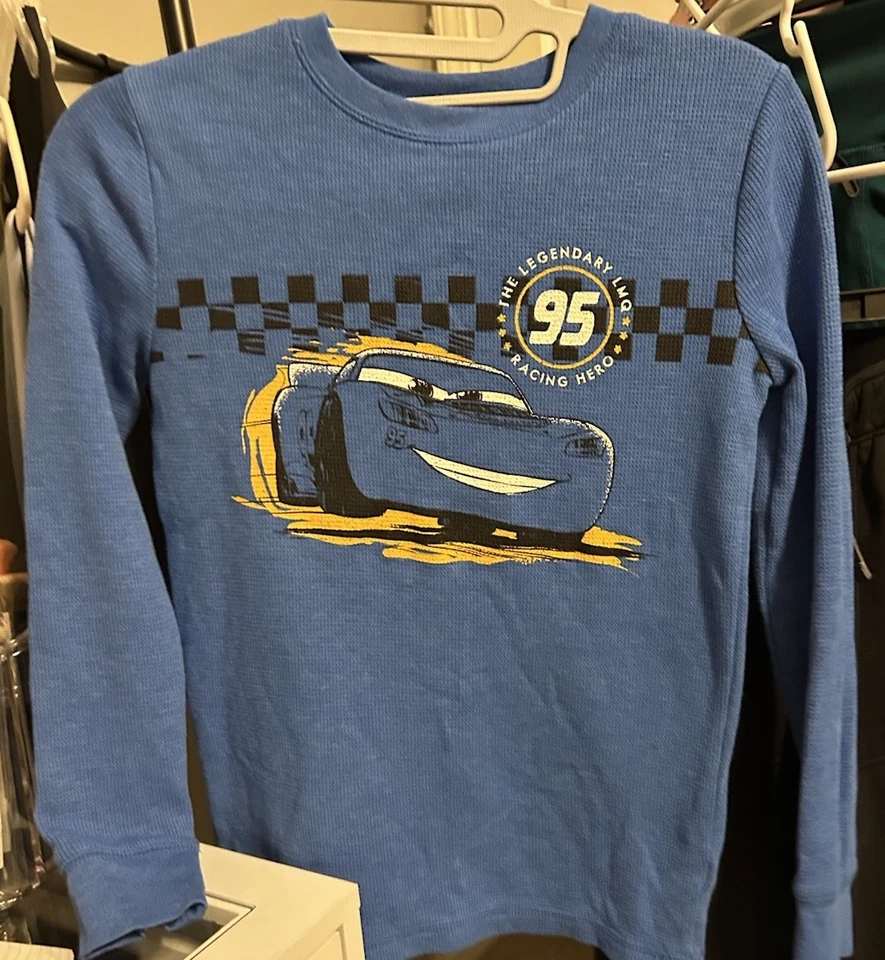 2 Комплект мальчиков длинным рукавом Disney Racer рубашка + синий Athletic работает размер 8 - Изображение 3 из 4