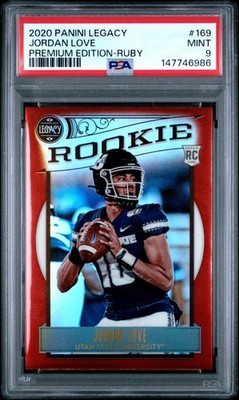 2020 PANINI LEGACY PREMIUM EDITION-RUBY #169 JORDAN LOVE 10/50 PSA 9