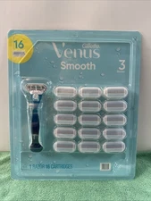 Gillette Venus Smooth 3 Blade Razor Value Set 1 Razor + 16 Razor Blade Refills