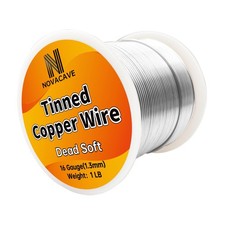 Tinned Copper Wire, 16 Gauge, 130Ft, 1Lb Spool, for Stained Glass, Crafting, ...