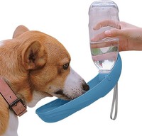 Hunde Trinkflasche 550ML Faltbar FüR Unterwegs - Blau