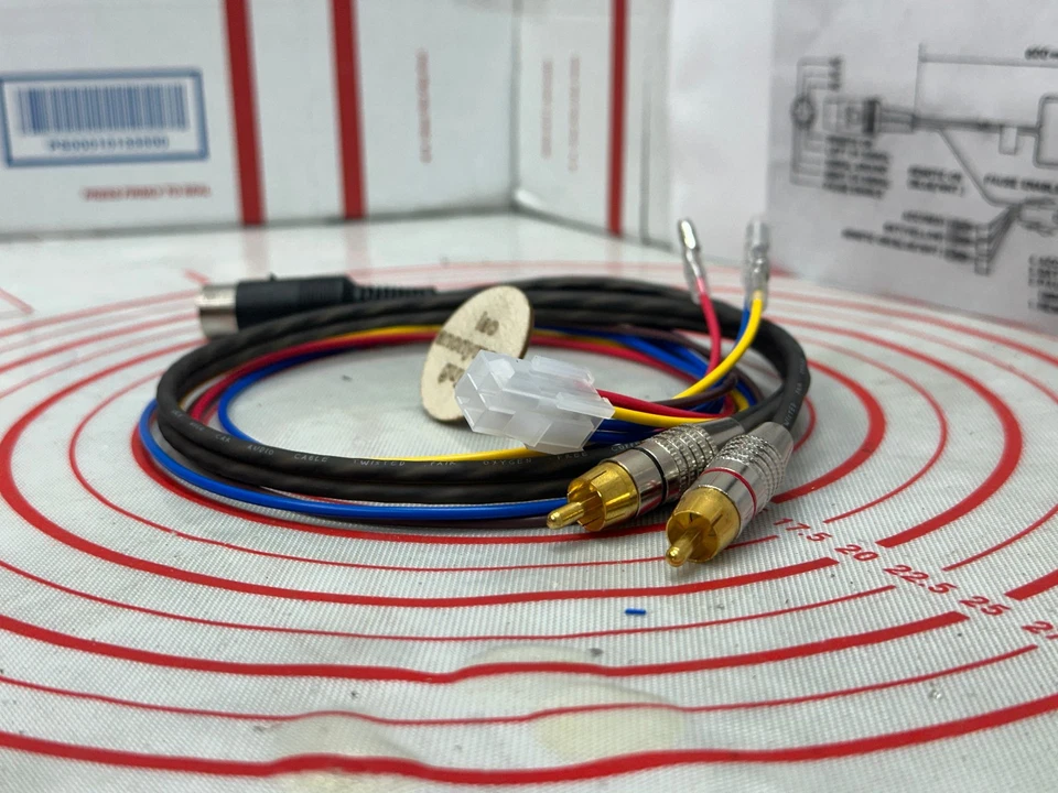 RCA to Male DIN Adapter + 4-pin Molex for ALPINE Vintage Old School # 4095 - Image 3 of 4