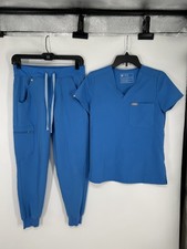 FIGS Technical Scrub Set Catarina Top XXS Womens Blue Regina Jogger Pants XS/P