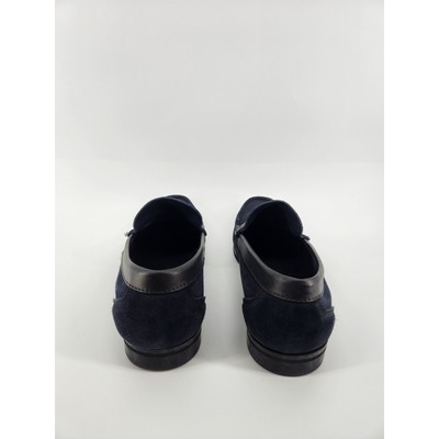 Florsheim Mens Navy Blue Suede Leather Penny Loafers Dress  display picture 1