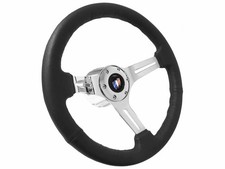1967-1968 Buick Skylark Gs 14 Black Leather Steering Kit Chrome Spokes