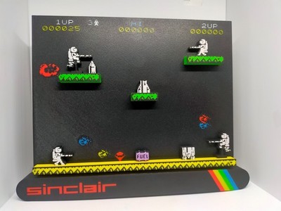 Sinclair ZX Spectrum JetPac Interaktives 3D Druck Display