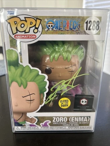 Funko Pop One Piece Zoro Enma 1288 Signed by Christopher Sabat JSA Authenticated