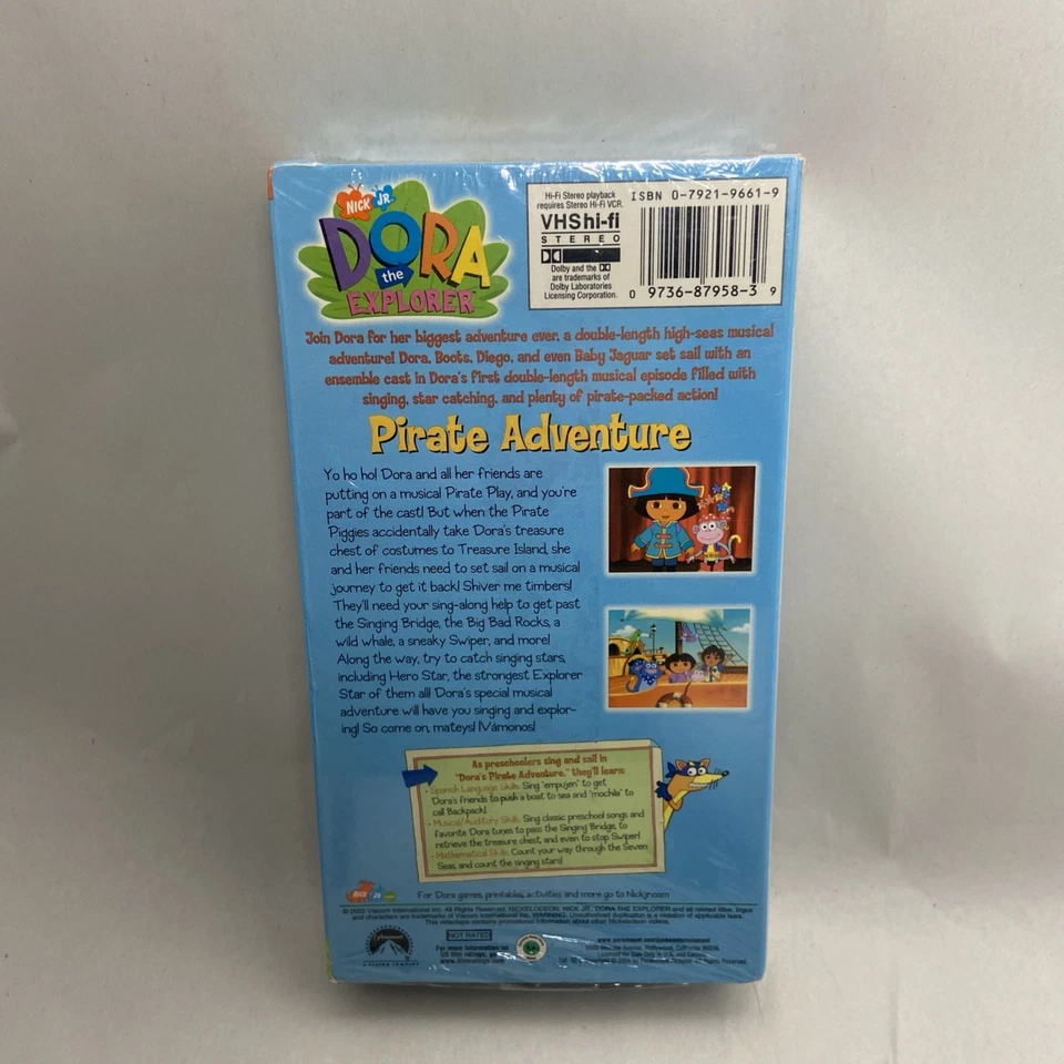Dora The Explorer Pirate Adventure VHS Factory Sealed New 2003 - Image 4 of 4