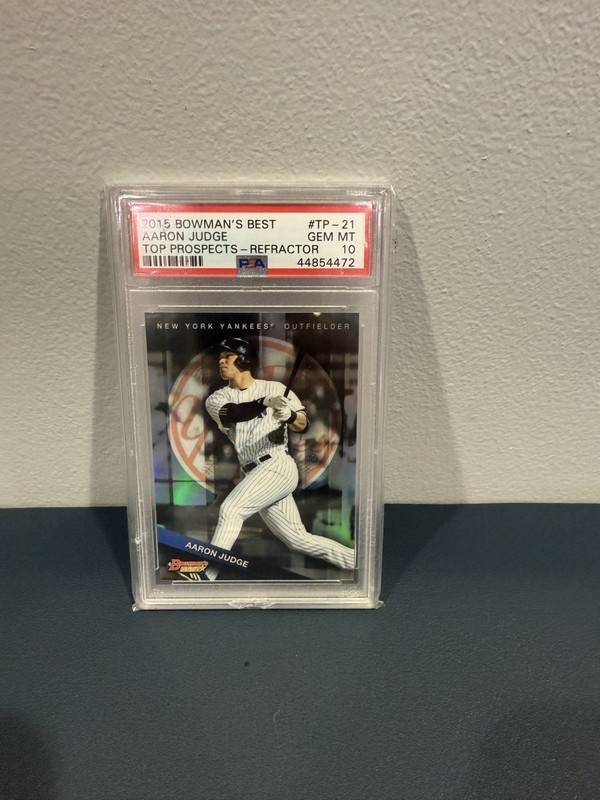 2015 Bowman's Best #TP-21 AARON JUDGE RC Top Prospects-Refractor PSA 10 GEM MINT